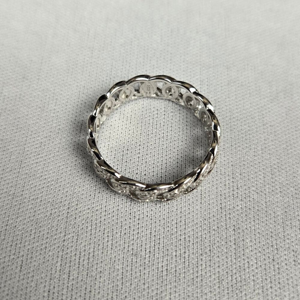 Silver Ring Miami Cuban 925 Silver Moissanite - Picture 4 of 6